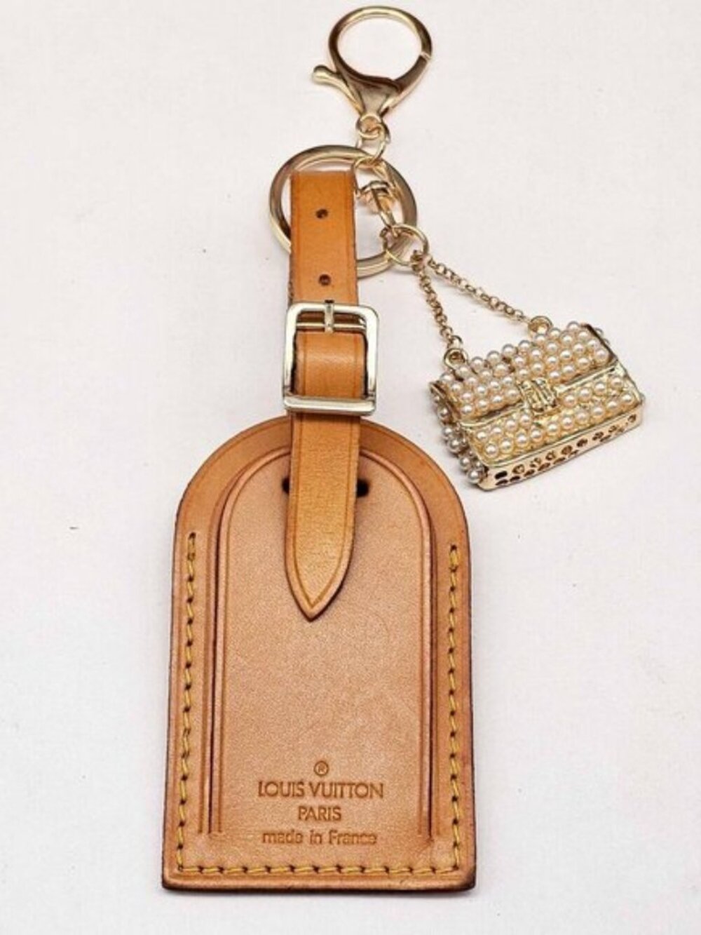 Authentic Louis Vuitton Luggage Tag with Unbranded Keycharm, Keychain - Picture 2 of 6